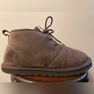Men's UGG Neumel Classic Fur Lined Suede Lace-Up Chukka Boots. Charcoal